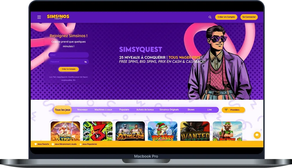Simsinos Casino Main Page