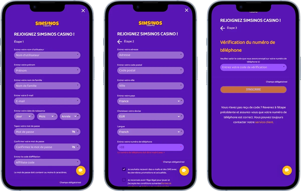 Simsinos Casino Version Mobile